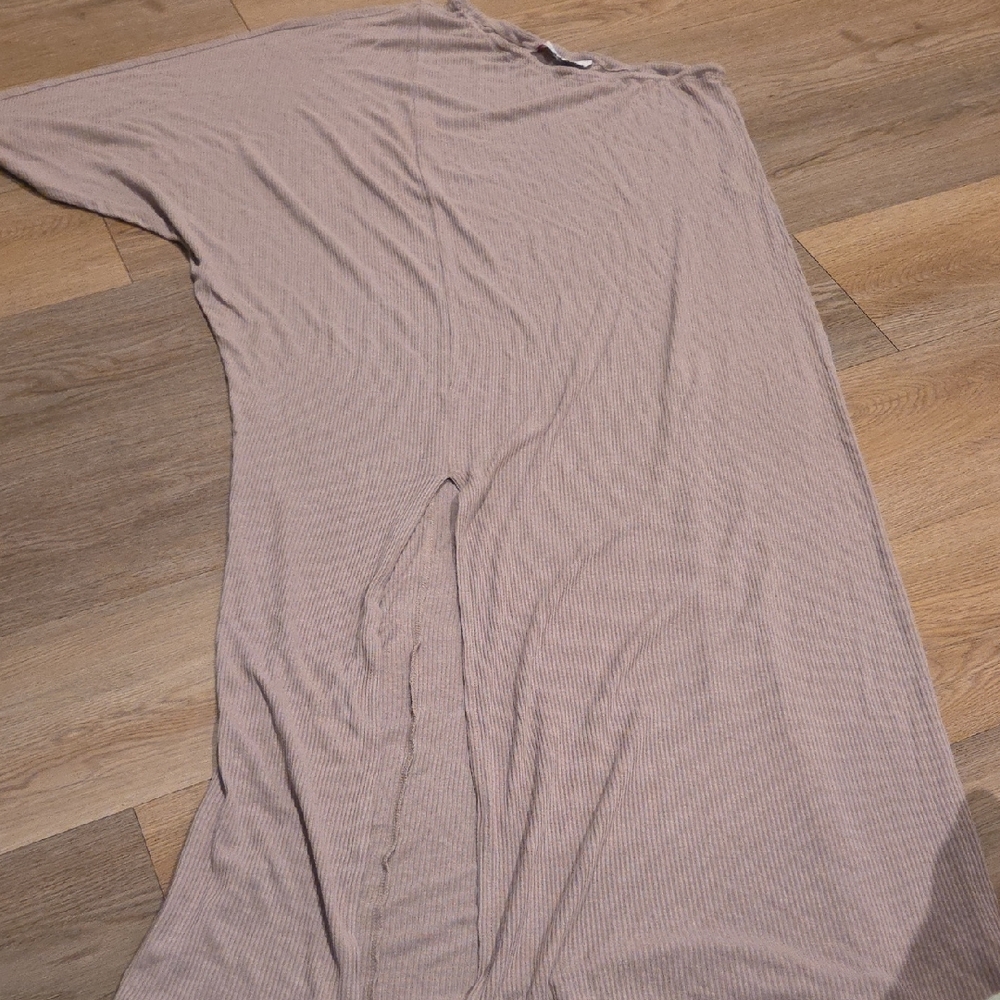 Altard State Light Brown Ribbed Knit Dress